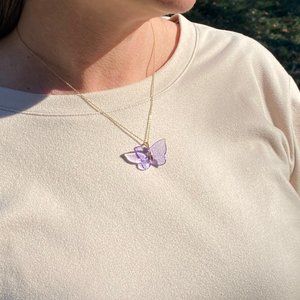 Baccarat Butterfly Pendant Necklace